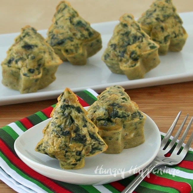 Spinach frittata Christmas trees