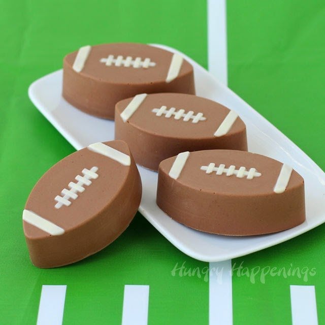 Reese's Peanut Butter Chocolate Fudge Footballs