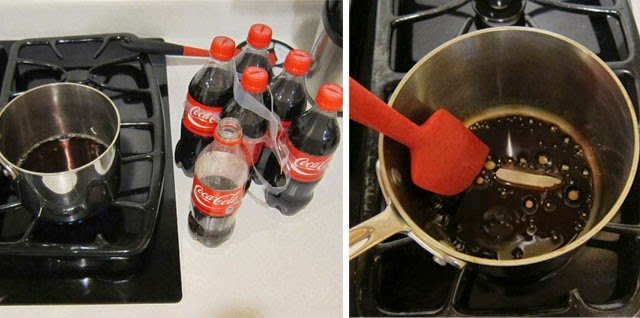 cooking Coca Cola into a syrup. 