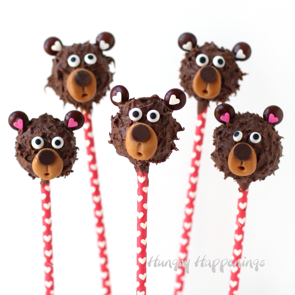Valentine's Day Chocolate Teddy Bear Lollipops