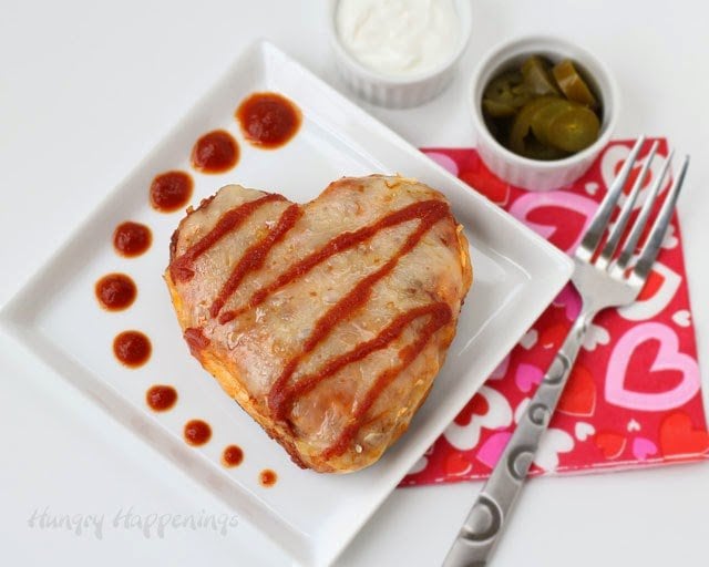 Chicken Enchilada Hearts recipe - HungryHappenings.com