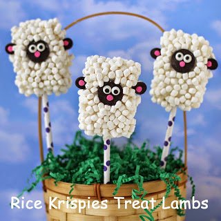 Rice Krispies Treat Lamb Pops