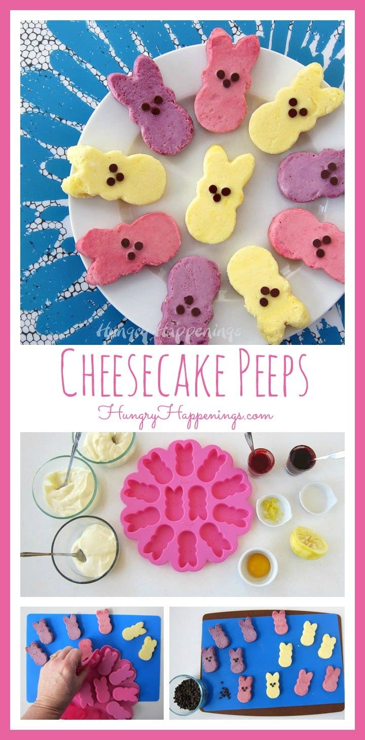 Today I've combined two of my loves, cheesecake and Peeps, into one festive Easter Dessert. These Naturally Colored Raspberry, Blueberry, and Lemon Cheesecake Peeps will be served as dessert to my family at our Easter dinner. This post is brought to you by Wilton.