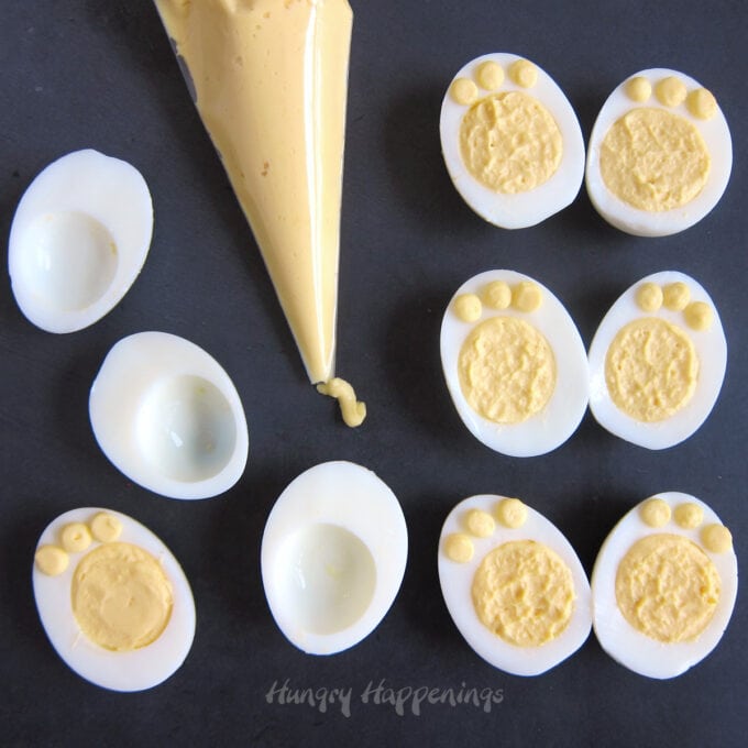 deviled egg bunny feat filled with smooth and creamy deviled egg flling