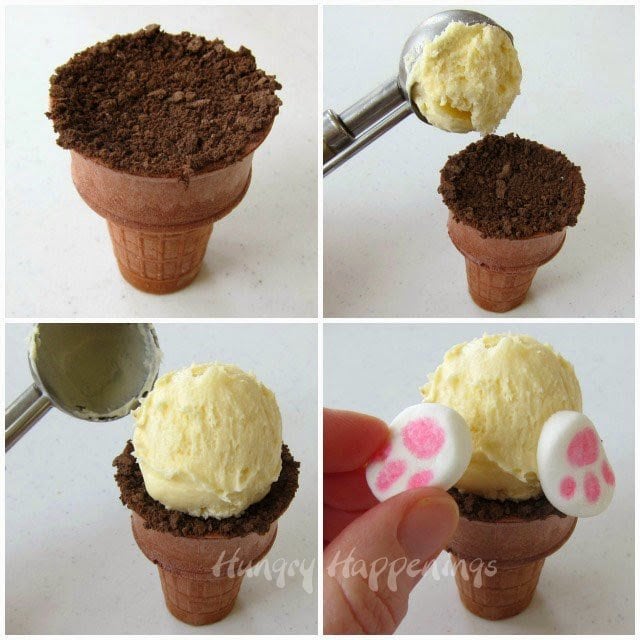How to make a bunny butt ice cream cone. 