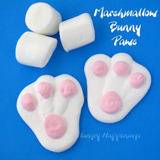 Use store bought marshmallows to make Marshmallow Bunny Paws for Easter. 