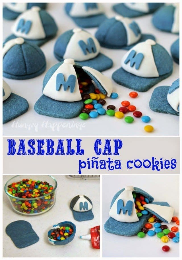 You'll hit a home run with your favorite ball players when you make them a batch of Candy Filled Baseball Cap Pinata Cookies. They're fun to make and even more fun to eat!