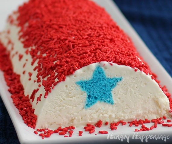 Red, White and Blue Ice Cream Roll for the 4th of July