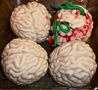bloody cake ball brains. 