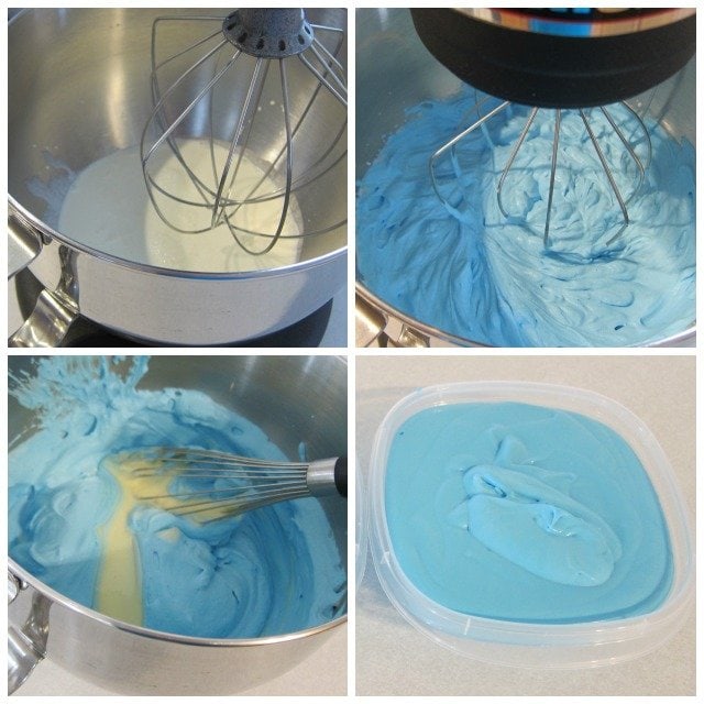 Super simple 4 ingredient cotton candy ice cream (no machine required.) Recipe at HungryHappenings.com