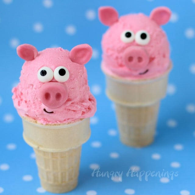 Pink Bubble Gum Ice Cream Cone Pigs