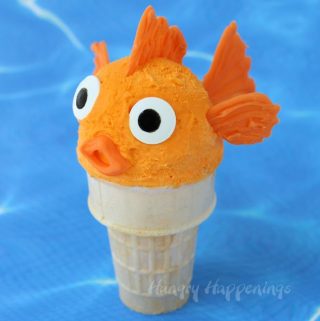 Kids will flip when you serve them a bright Orange Ice Cream Cone Goldfish