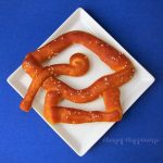 Soft pretzel graduation caps recipe image.