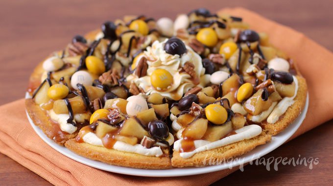 M&M's® Pecan Pie are the perfect compliment to these Caramel Apple Cake Chip Nachos. This sweet treat has all the wonderful flavors of fall. You're gonna love them!