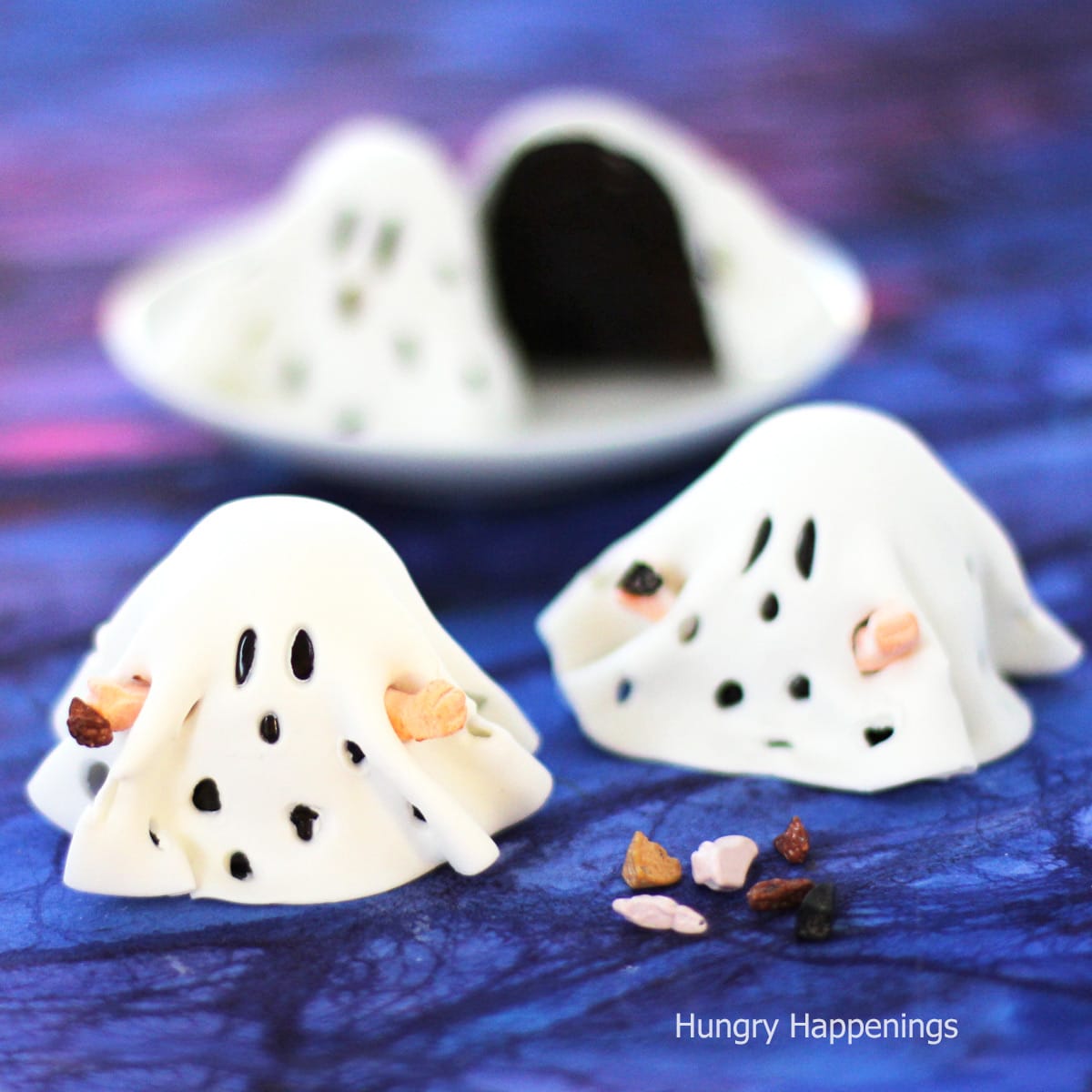 Halloween brownies decorated with Charlie Brown Ghost costumes.