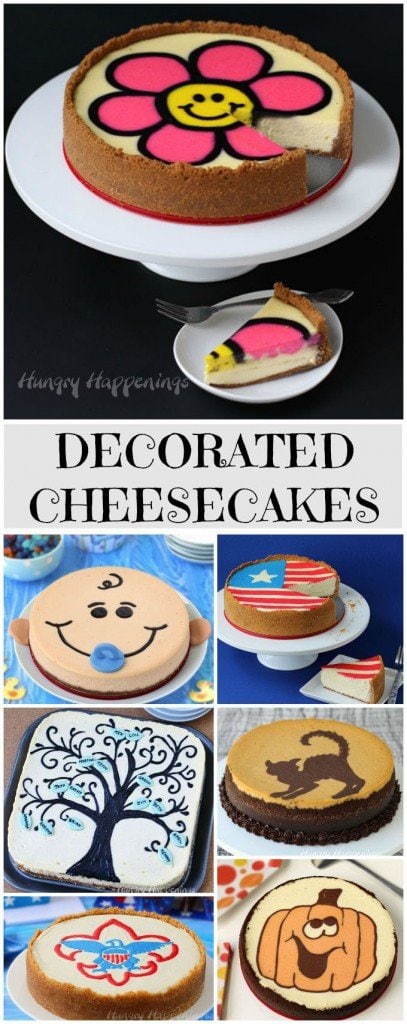 Transform an ordinary cheesecake into a festive dessert for any holiday or special occasion. Tutorials at Hungry Happenings.