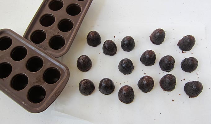 Bake brownies in Wilton Silicone Brownie Pops mold.