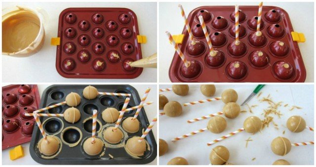 Transform rich and cream peanut butter fudge into lollipops. You can decorate them to look like cauldrons or cats for Halloween.