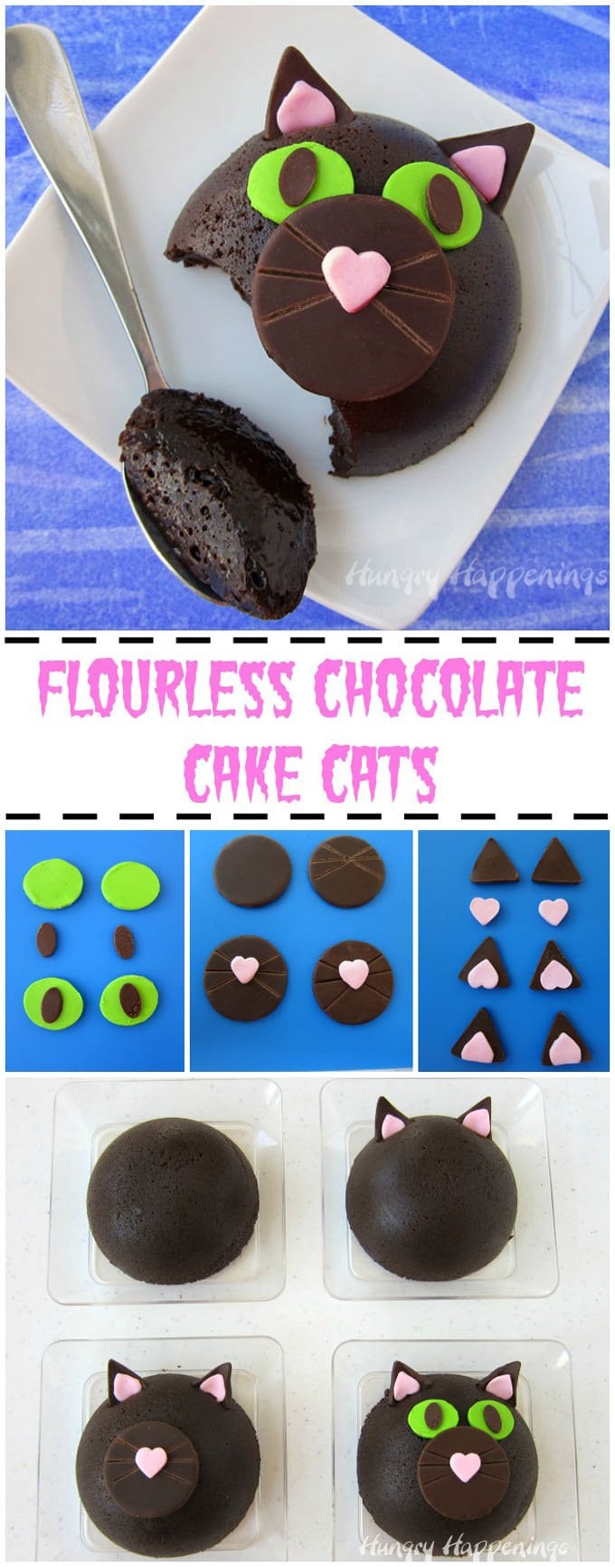 decorating chocolate cat cakes