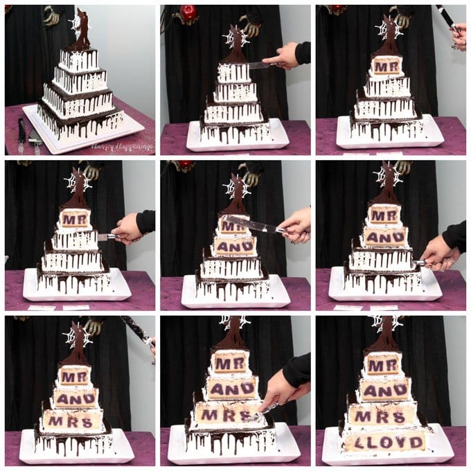 wedding surprise reveal cake