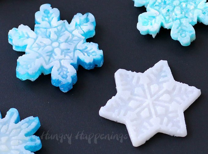 Use a Wilton Stack-n-Melt Silicone Snowflake Mold to create beautiful hard candy snowflakes. See how easy they are to make at HungryHappenings.com