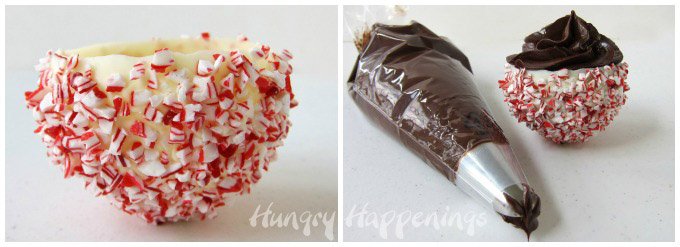 chocolate mousse Peppermint Bark Candy Cups