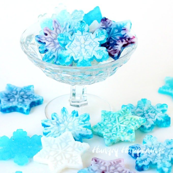 Turn store bought hard candy into beautiful snowflakes. It's easy to do. See the tutorial at HungryHappenings.com.