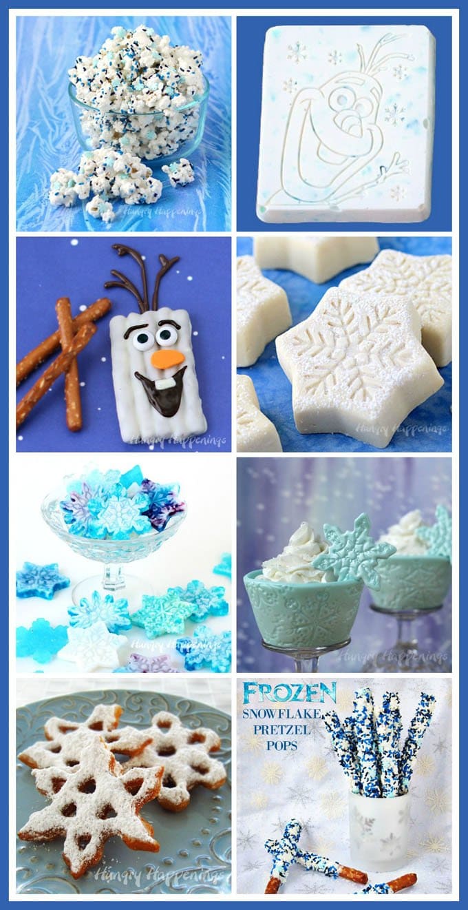 Fun and easy Disney Frozen Treats to make for your Frozen party. See the recipes at HungryHappenings.com.