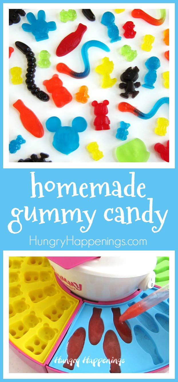 It's so easy to make homemade gummy candy. See how you can make gummy bears, worms, fish, Mickey Mouse, Snoopy and more. 