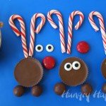 Create a Reese's Cup reindeer head to attach to chocolate cupcakes.