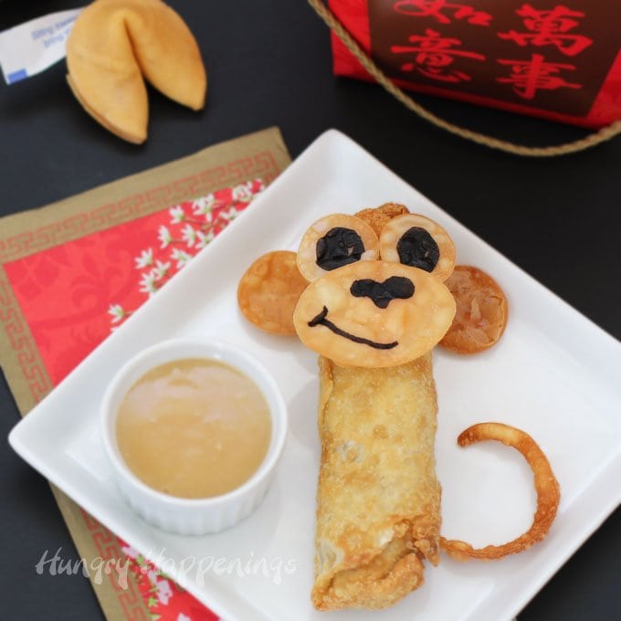 Celebrate the year of the monkey by crafting some Egg Roll Monkeys for your Chinese New Year party. See the tutorial at HungryHappenings.com.