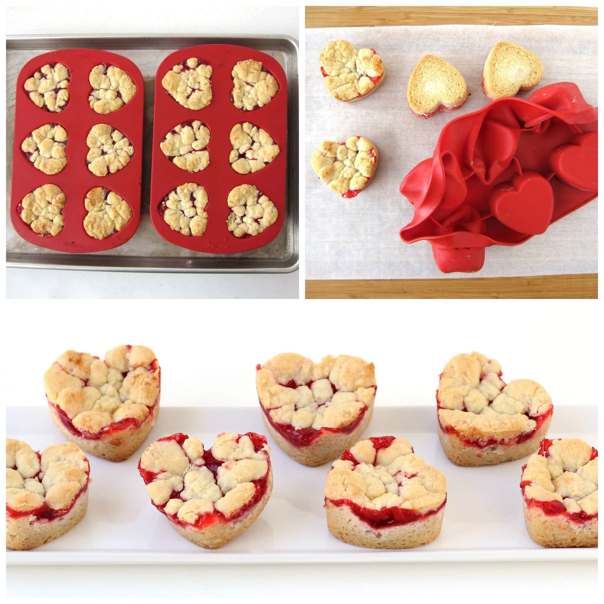 2 Ingredient Heart Shaped Cherry Pie Bars are a perfectly easy dessert to make for Valentine's Day. See just how easy they are to make at HungryHappenings.com.