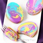 Colorful Tie-Dye Cheesecake Easter Eggs will brighten up your dessert table this holiday.