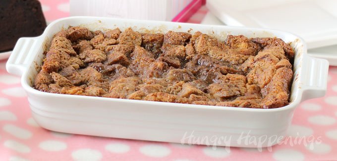 Caramel French Toast Bake - an overnight French toast casserole recipe flavored with and topped with caramel.