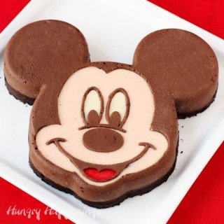 Serve this decadently chocolate cheesecake Mickey Mouse at your Disney themed party.