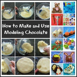How to make and use modeling chocolate. It's easy and fun. See the step-by-step tutorial at HungryHappenings.com.