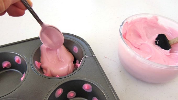 How to make pink polka dot chocolate cups.