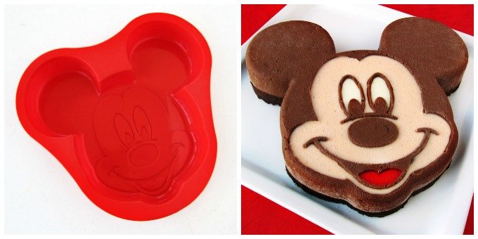 Use a silicone baking pan to create an amazing Mickey Mouse Cheesecake for your Disney themed party.