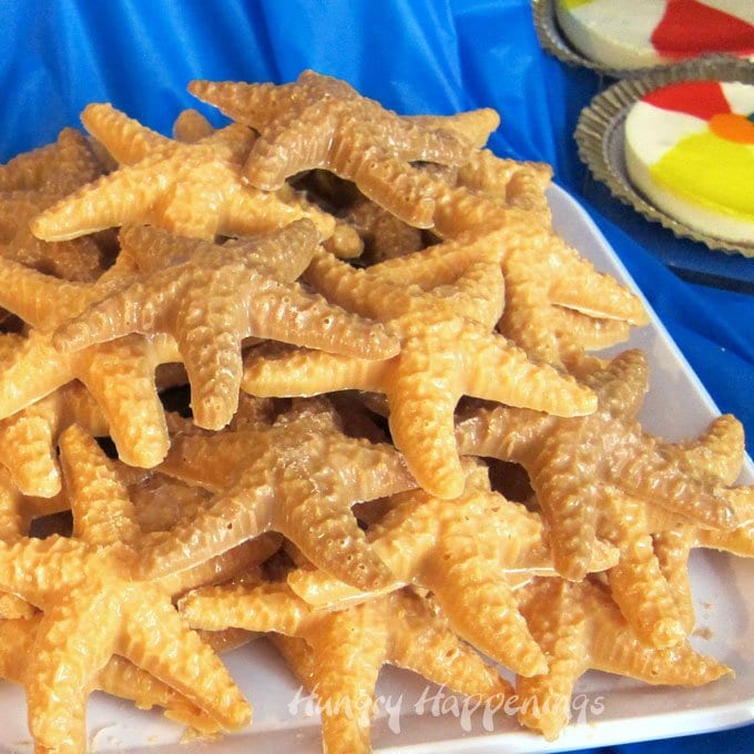Beach themed party treats - Butterscotch Crunch Starfish.