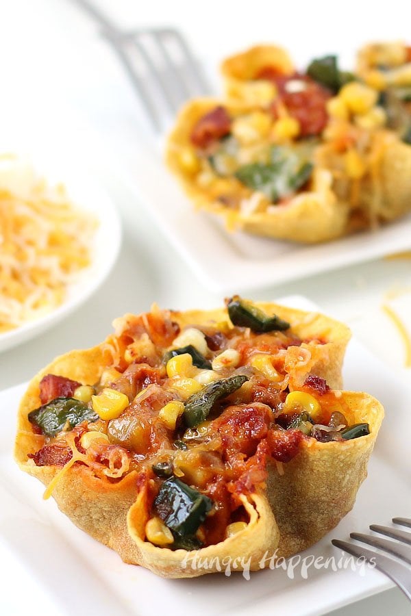 Chicken & Cheese Enchilada Bowls with Poblano Peppers and Corn