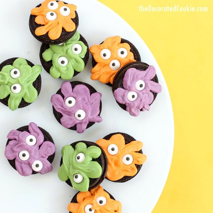 Oreo Monsters make fun Halloween treats for kids. Each Oreo Cookie Monster is easy to make and fun to eat.