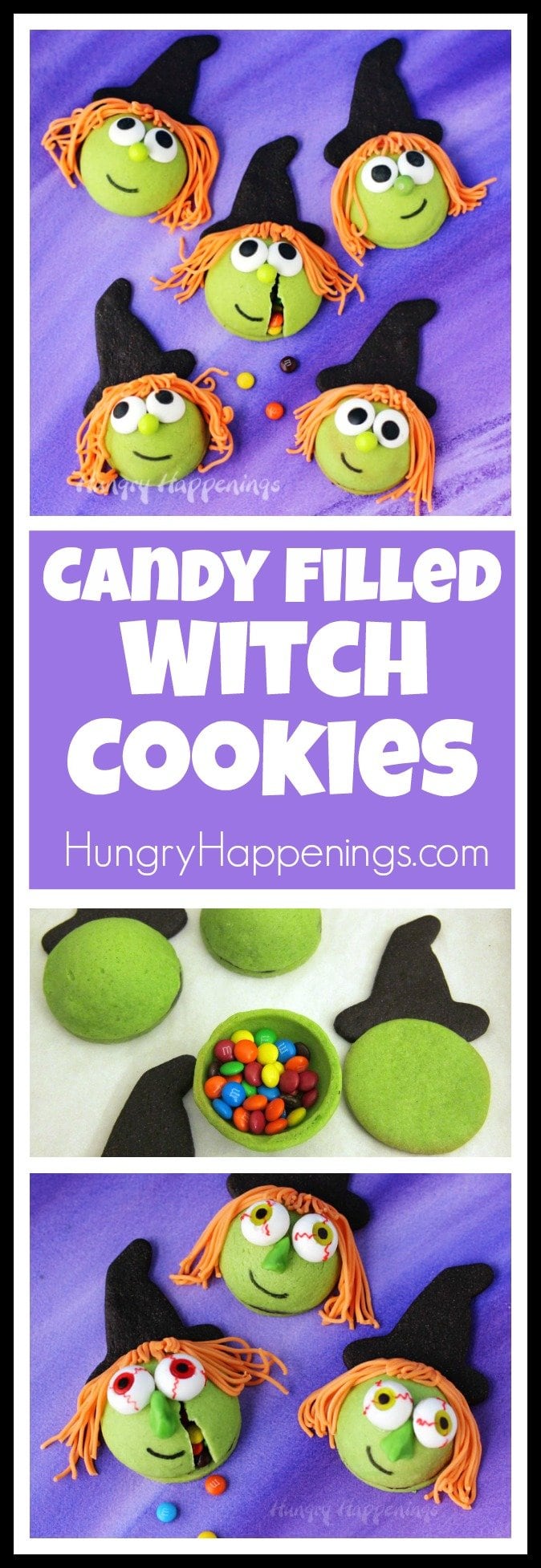 Make cute or kooky Candy Filled Witch Cookies for your Halloween parties or bake sales. 
