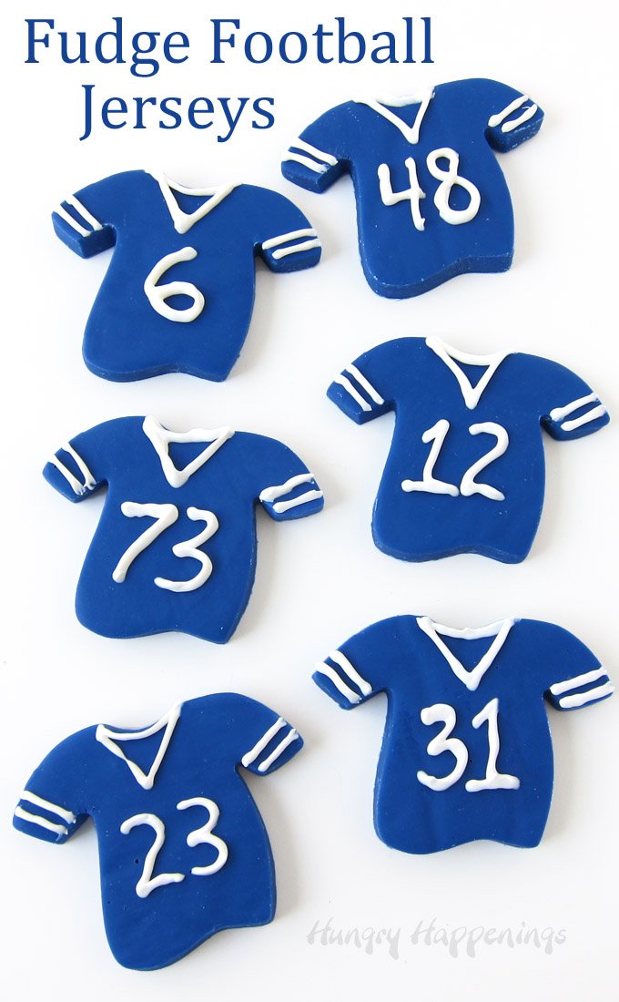 Make 2-Ingredient Fudge Football Jerseys to cheer on your favorite football team by simply decorating your treats using your team's colors.