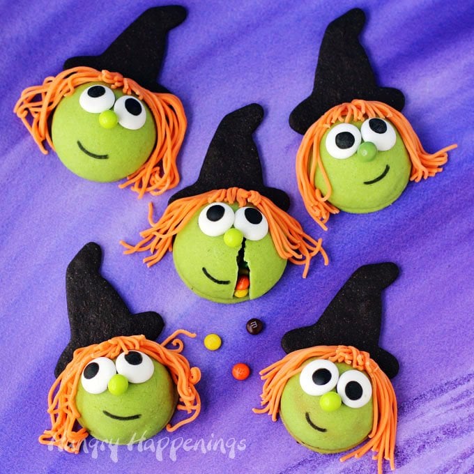 Witch Cookies Filled with Candy make fun Halloween treats for parties and bake sales.