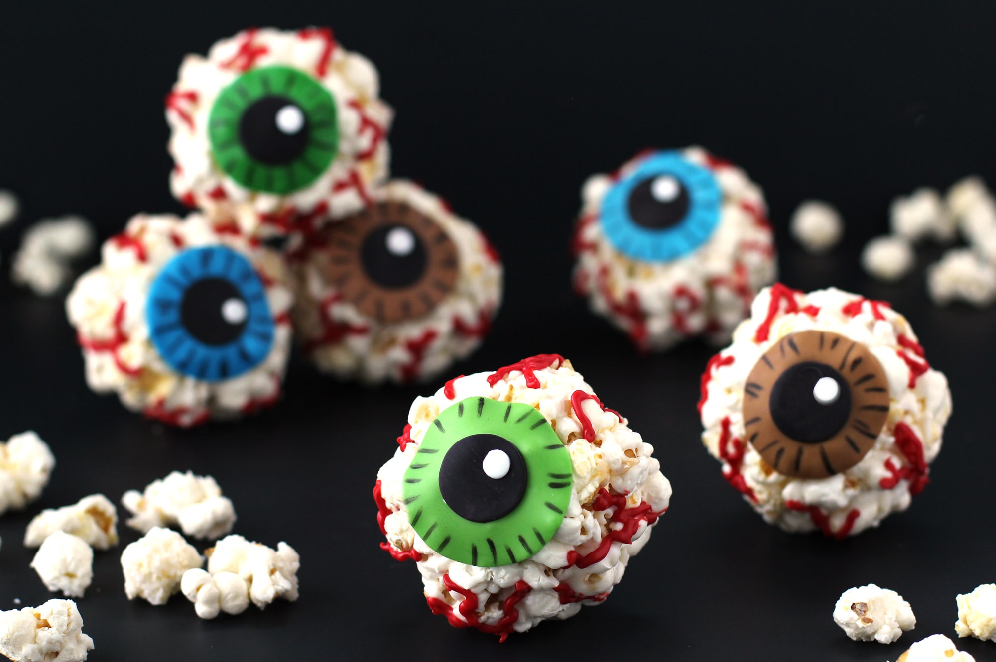 marshmallow popcorn ball eyeballs