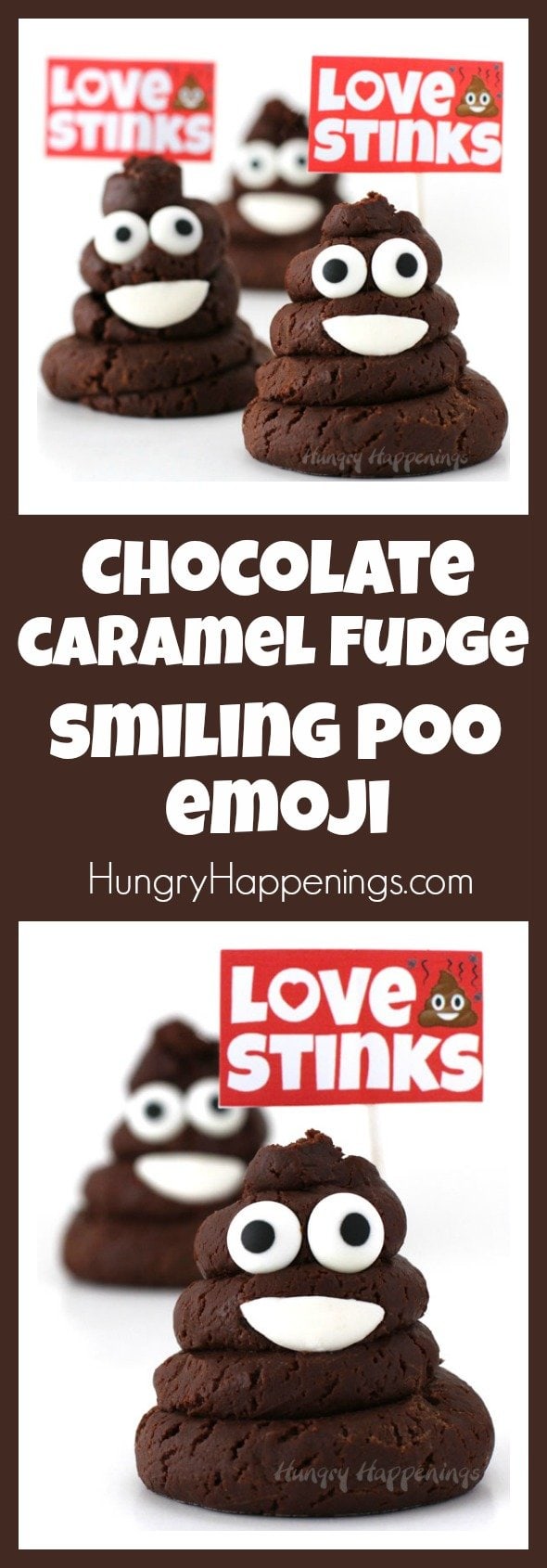 Poke some fun at Valentine's Day by passing out Chocolate Caramel Fudge Smiling Poo Emoji to your friends who believe that love stinks. Watch the video tutorial to see how easy it is to turn a 2-ingredient recipe into one of the most popular emoji on the planet.