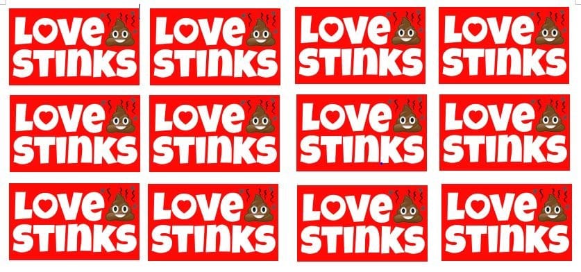 Love Stinks Smiling Poo Emoji Valentine's Day Printable Sign