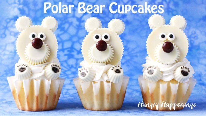 Warm up on a cold winter's day by making some of these incredibly cute Polar Bear Cupcakes made with White Reese's Cups. Watch the video tutorial to see just how easy they are to make. 