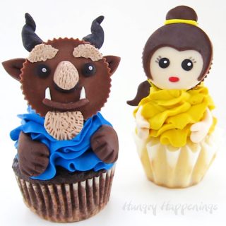 Beauty and the Beast Cupcakes made with Reese's Cups.