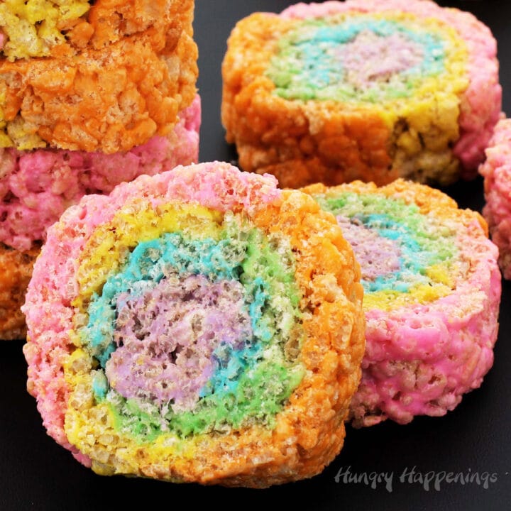Pinwheel Rice Crispy Rainbow Rice Krispie Treat Pinwheels - Easy & Fun Recipe